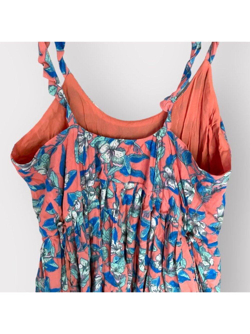 Free People Size M Orange Combo Dear You Floral Sleeveless A-Line Mini Dress - Picture 13 of 13